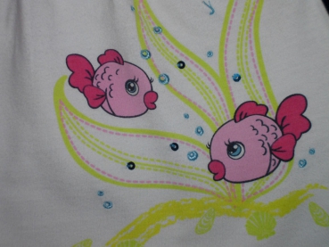 T-Shirt Gr. 68/74 mit Bolero pink und weiß mit Fischen