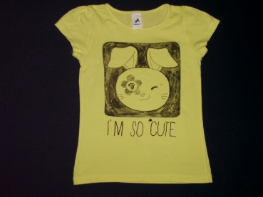 T-Shirt Gr. 116 Palomino gelb mit Häschen – I´m so cute