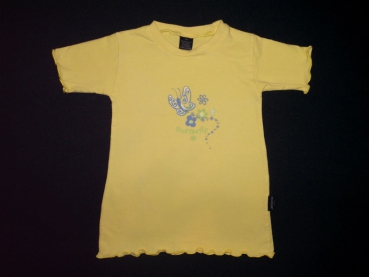 Stretchshirt Gr. 110 Jacky Junior cremegelb mit blauem Aufdruck