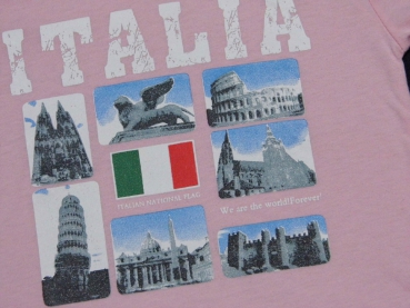 T-Shirt Gr. 104/110 Italia rosa mit Aufdruck