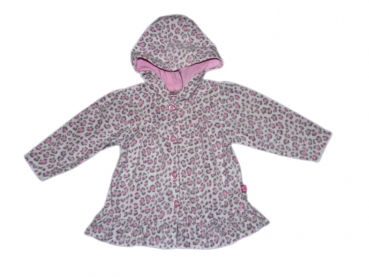 Fleecejacke Gr. 74/80 weiß rosa gefleckt