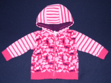 Fleecejacke Gr. 68/74 rosa/pink mit Bonbons