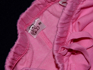 Sweathose Gr. 74 rosa mit kleinem Aufdruck