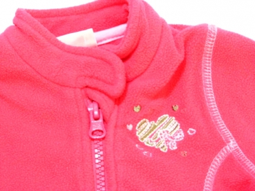 Fleecejacke Gr. 62 pink mit Herzchen