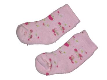 Socken 11cm Gr. 18-19 rosa Blümchen