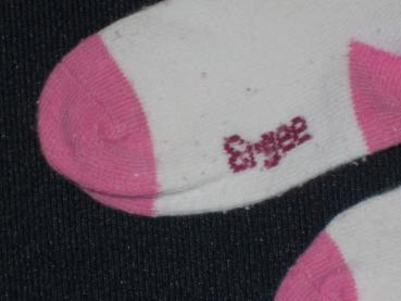 Socken 11cm Gr. 18-19 weiß/rosa Rauten