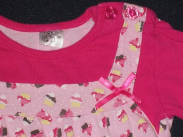 Langarmshirt Gr. 74 rosa pink 2 Lagenlook