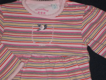 Stretchshirt Gr. 68 Bob der Bär geringelt rosa mit Tasche