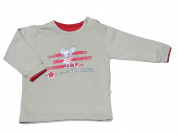 Sweatshirt Gr. 68/74 grau/rot mit Maus