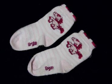 Socken 11cm Gr. 18-19 rosa Pferdchen