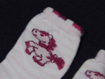 Socken 11cm Gr. 18-19 rosa Pferdchen