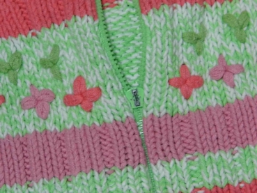 Strickjacke Gr. 80 TCM rosa grün