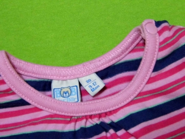 Ringelshirt Gr. 80/86 Bob der Bär pink/blau mit Aufdruck