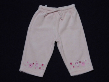 Samthose Gr. 68 für kleine Mäuse rosa mit Blumenapplication