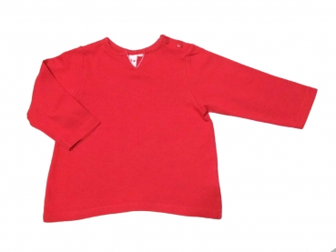 Langarmshirt Gr. 80 Aldi rot mit kleinem V-Ausschnitt
