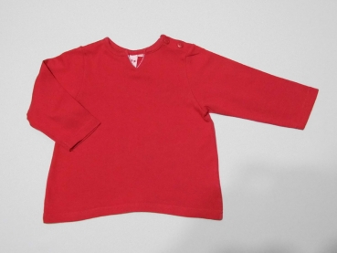 Langarmshirt Gr. 80 Aldi rot mit kleinem V-Ausschnitt