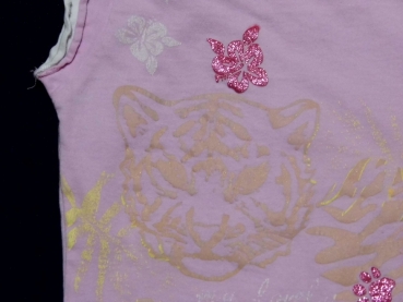 Flügelshirt Gr. 86/92 rosa mit Tigerdruck