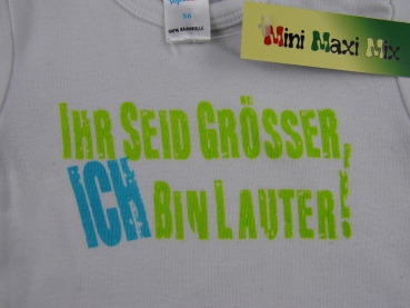 Halbarmbody Gr. 56/62 Topomini weiß – Ihr seid größer, ich bin lauter