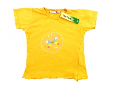 T-Shirt Gr. 80 gelb mit Schmetterling und Knopf