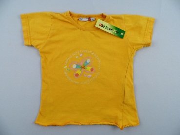 T-Shirt Gr. 80 gelb mit Schmetterling und Knopf