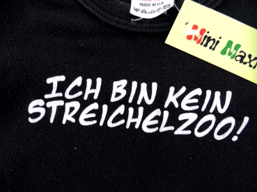 Halbarmbody Gr. 74 schwarz – ich bin kein Streichelzoo