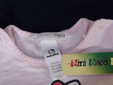 süßes Stretchshirt Gr. 62 H&M rosa mit Hello Kitty langarm