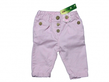 schicke Jeans Gr. 62 mit Häkelblume und Holzknöpfen rosa