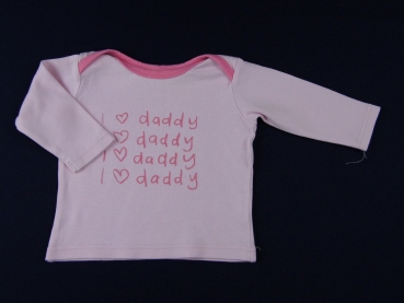 Langarmshirt Gr. 68 first smile rosa I love daddy