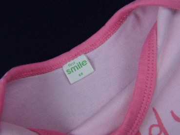 Langarmshirt Gr. 68 first smile rosa I love daddy