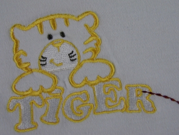 T-Shirt Gr. 68 Smily weiß/gelb mit Tiger