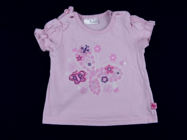 T-Shirt Gr. 68/74 rosa mit Blumenstickerei