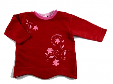 Sweatshirt Gr. 68 Baby Walz rot/rosa mit Blumendruck