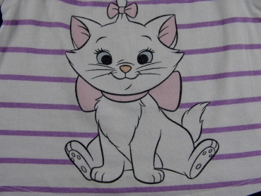 T-Shirt Gr. 68 H&M weiß/lila mit Katze