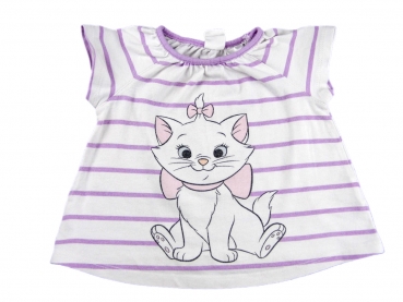 T-Shirt Gr. 68 H&M weiß/lila mit Katze