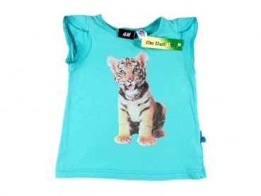 Flügelshirt Gr. 80/86 H&M grün mit kleinem Tiger