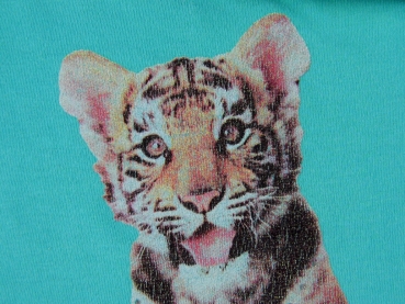 Flügelshirt Gr. 80/86 H&M grün mit kleinem Tiger