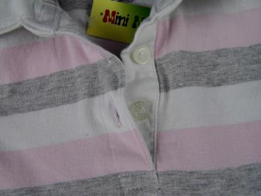 Jerseykleidchen Gr. 80/86 H&M grau/rosa Blockstreifen Stretch