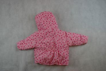 Winteranorak Gr. 80 rosa mit pinken Herzen, fleecegefüttert