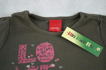 T-Shirt Gr. 86/92 Esprit braun rosa Schriftmotiv