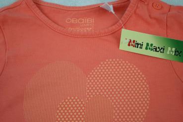 T-shirt Gr. 80 Obaibi – orange – mit Herzdruck