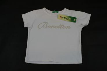 T-Shirt Gr. 62 Benetton weiß Schriftmotiv