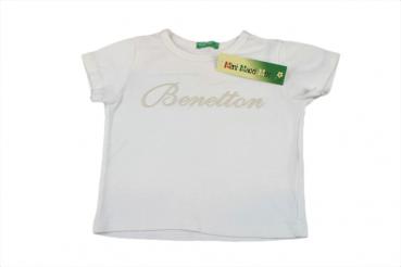 T-Shirt Gr. 62 Benetton weiß Schriftmotiv