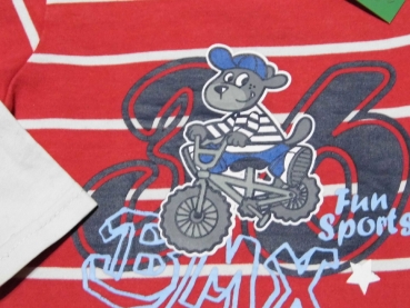 Ringelshirt Gr. 80 Topolino rot/weiß 2 Lagenlook BMX