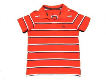 Poloshirt Gr. 128/134 TCM rot/schwarz/weiß gestreift