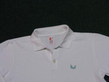 Poloshirt Gr. 140/146 Kumpf weiß langarm