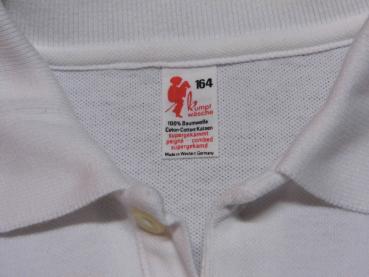 Poloshirt Gr. 140/146 Kumpf weiß langarm