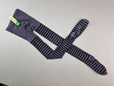 Strumpfhose Gr. 110/116 dunkelgrau mit schwarzen Streifen