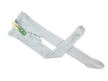 Musterstrumpfhose Gr. 92/98 hellblau/grau uni