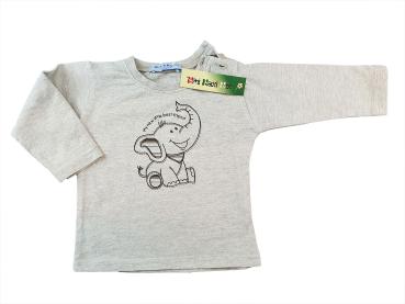 Langarmshirt Gr. 68/74 Klitzeklein hellbraun mit Elefant