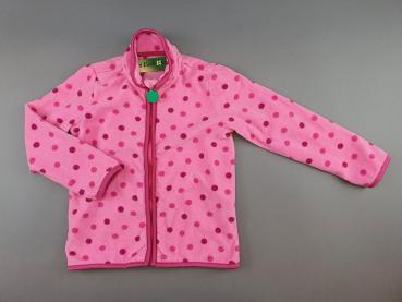 kuschlige Fleecejacke Gr. 98 TCM rosa/pink mit großen Punkten